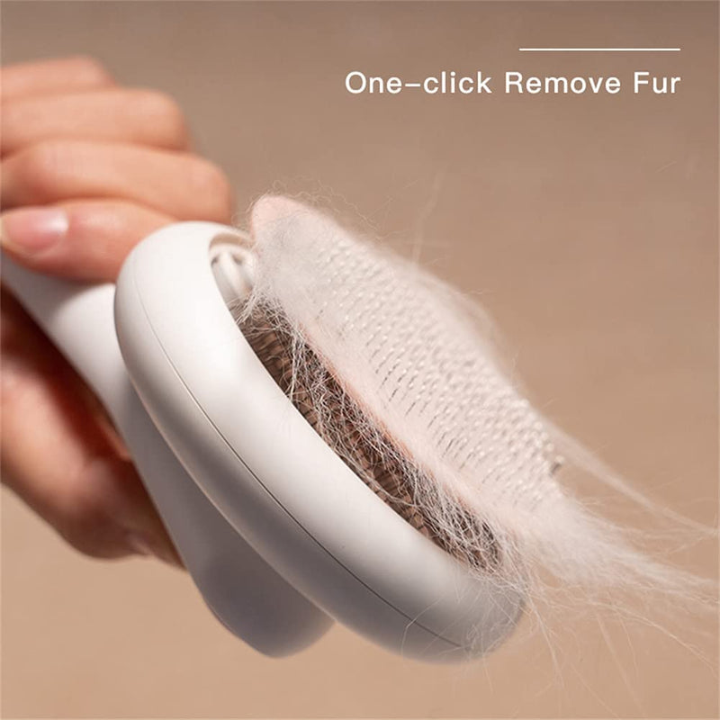 Marchul Pet Brushes Cat Brush, Dog Brush for Long Hair and Short Hair Cats and Dogs, Self-Cleaning Slicker Brush, Grooming Massage Brush Removes Loose Undercoat and Matted Hair A-Pink - PawsPlanet Australia