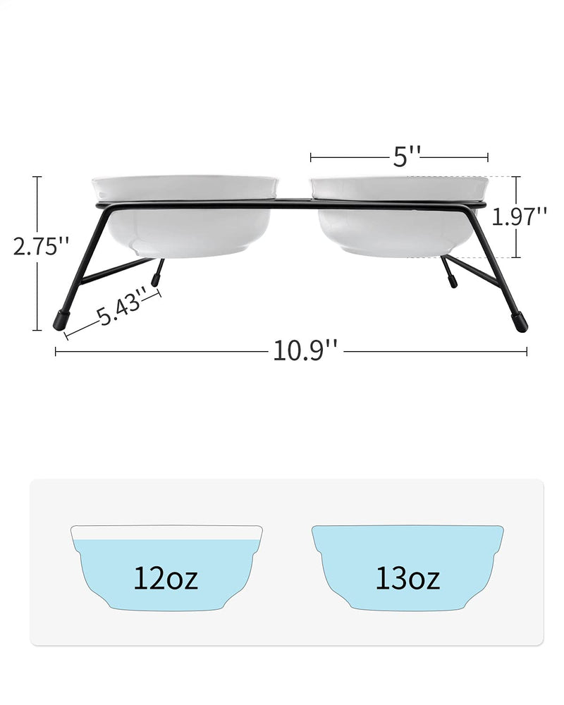 Raised Cat Bowls for Food and Water - COMESOON Ceramic Cat Food Bowls for Small Dogs and Cats, 13 Oz Elevated Cat Bowls,Dishwasher Safe - PawsPlanet Australia