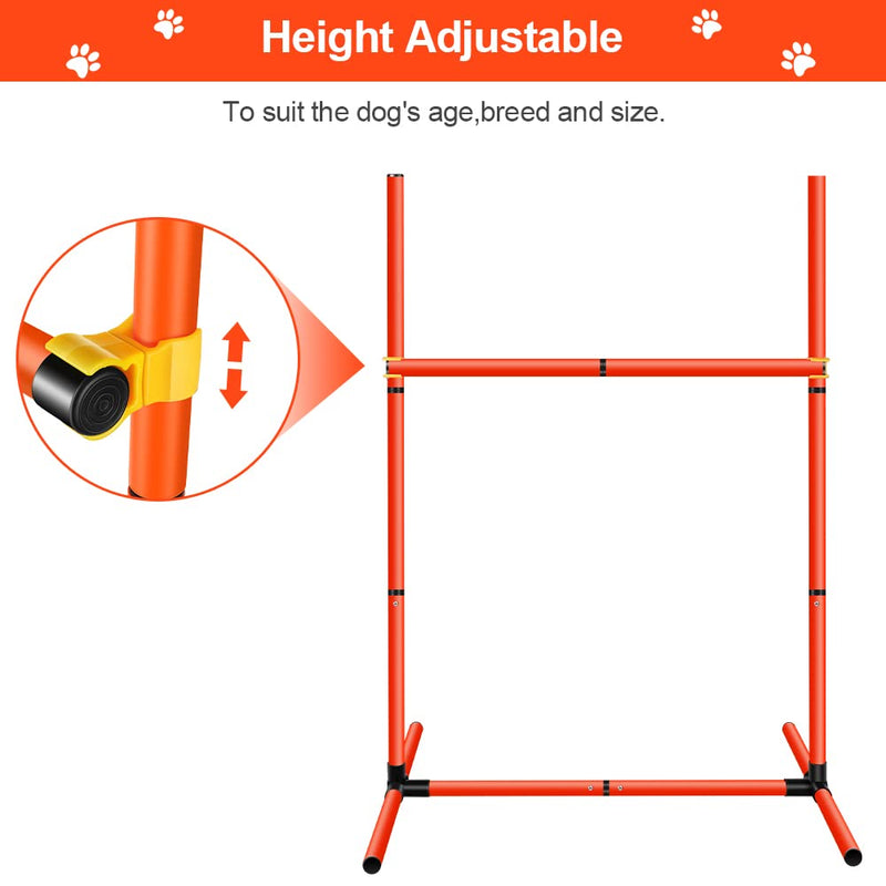 Aystkniet Dog Agility Equipment Set Adjustable Obstacle Course with Weave Poles, Dog Jump Hurdle and Storage Bags for Pet Dogs Outdoor Games Exercise Training Running and Jumping 1# - PawsPlanet Australia