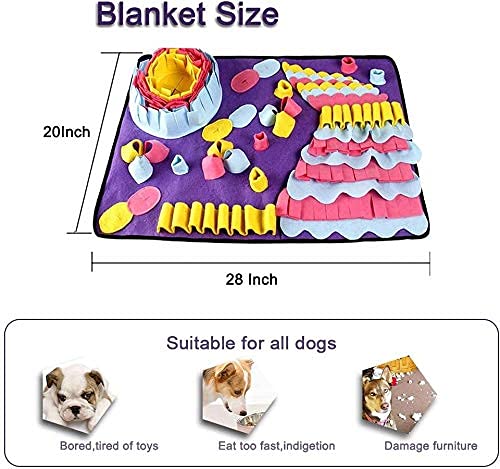 Snuffle Mat for Dogs, Dog Snuffle Mat, Snuffle Mat for Small Large Dogs Easy to Fill and Machine Washable Training Mats Pet Activity/Toy/Play 28“X20”Mat,Gift Portable Water Bowl (Mat+Portable Bowl) Premium (Mat+Portable Bowl) - PawsPlanet Australia