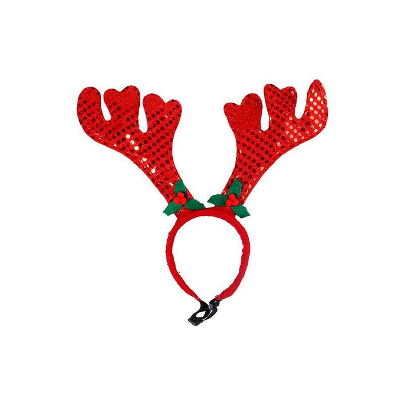 [Australia] - Cacovedo Pet Christmas Headband Christmas Reindeer Headbands Elk Reindeer Cap Headwear for Dogs Cats 