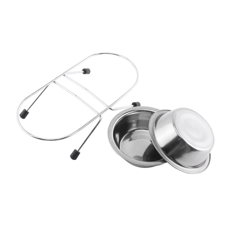 Yosoo Double Dog Bowls Stainless Steel Dog Pet Feeder Cat Bowl For Puppy Dogs Cats And Other Pets, Sliver - PawsPlanet Australia