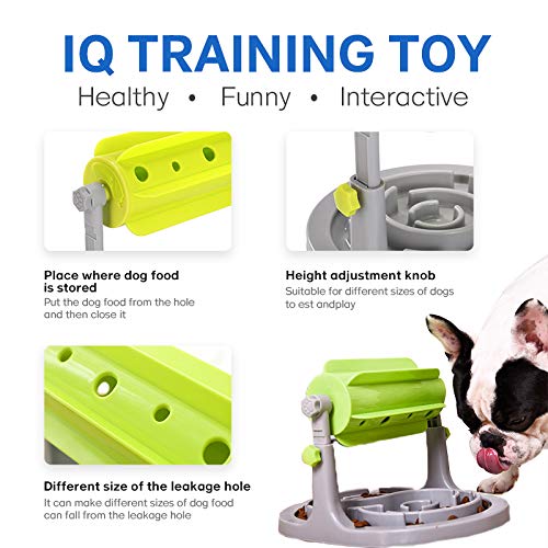 [Australia] - Tarvos Interactive Dog and Cat Treat Puzzle Toy - Slow Dispensing Food - Promotes Smart Brain Stimulation and Healthy Eating - No More Boredom - Adjustable Height for Small/Medium Dog 