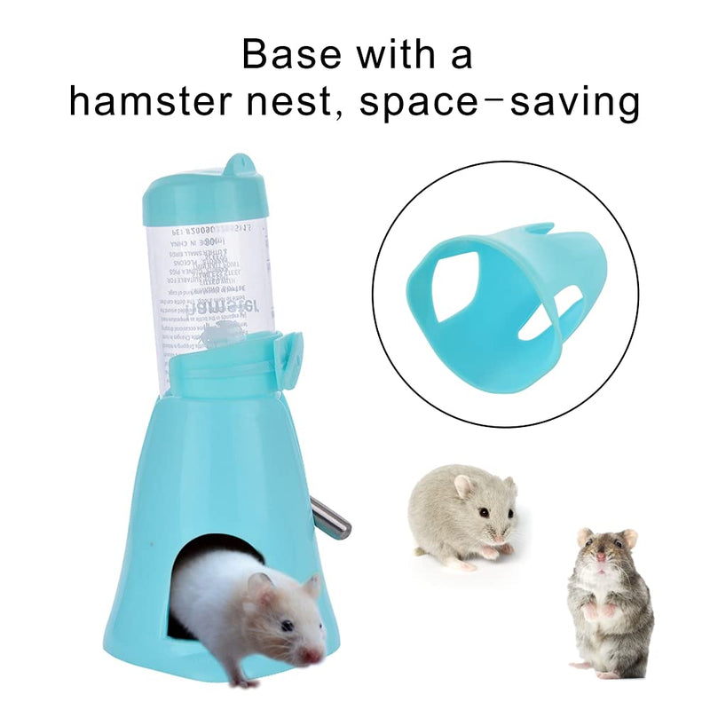 Guardians Hamster Water Bottle,Little Pet Automatic Drinking Bottle with Food Container Base Hut Hanging Water Feeding Bottles Auto Dispenser for Small Animals 80ml Blue - PawsPlanet Australia