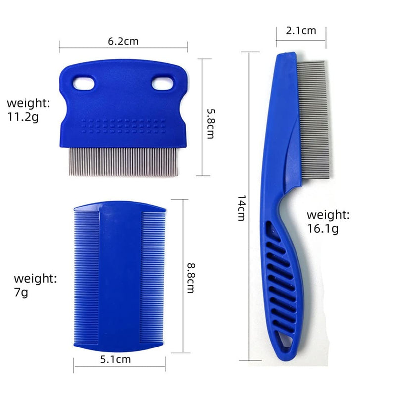 CUHZA Cat Dog Flea Comb, Pack of 3 Flea Combs for Cats, Lice Comb Dust Comb, Pet Tear Stain Remover Comb Set Pet Dog Cat Care Comb, Professional Flea Comb for Dogs and Cats - PawsPlanet Australia