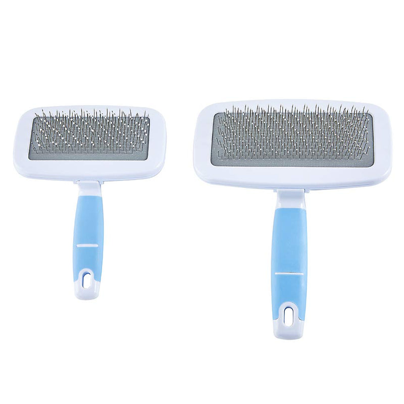 [Australia] - YUDOTE Dog & Cat Brush, Pet Shedding Grooming Tool Slicker Brushes for Long Short Haired Pets, Remove Undercoat, Knots, Tangled Haired Small(Length 5.1", Width 4") Blue 