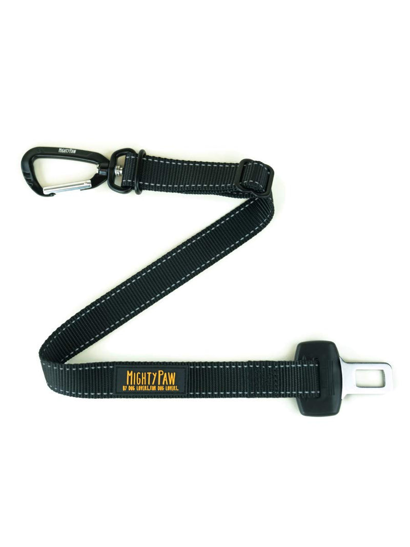 [Australia] - Mighty Paw Dog Seat Belt | Pet Safety Belt, Created with Human Seatbelt Material. All-Metal Hardware with Adjustable Length Strap. Exceeds Dog Safety Standards. Keep Your Dog Secure in The Car Black 