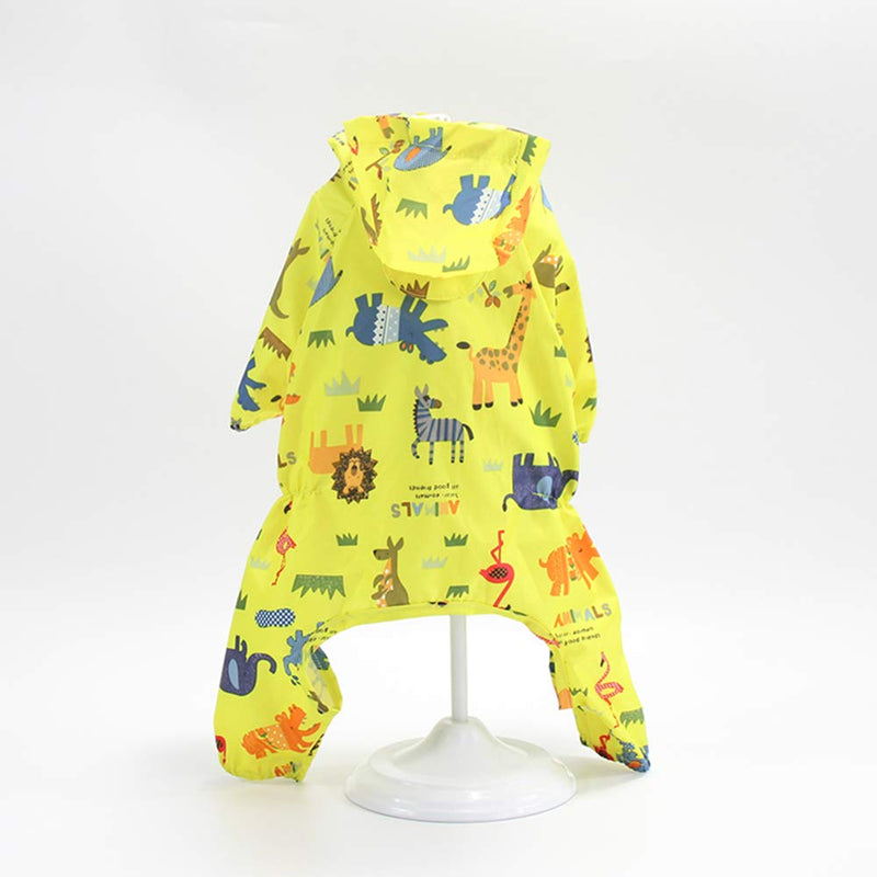 BbearT® Pet Raincoat, Dog Raincoat Ultra-Light Fun Pattern Jumpsuit Raincoat With Hood Waterproof Jackets Coats for Small Dogs Puppy (S: Back length 20cm) S: Back length 20cm - PawsPlanet Australia