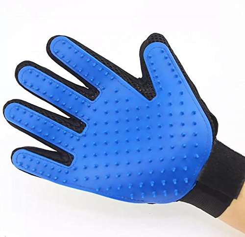 [Australia] - Pet Grooming Glove for Dogs Cats Horses - Enhanced Five Finger Design, Long Short Fur Hair Remover, Perfect Gentle Deshedding Relaxing Massaging Brush Hair removal Tool Mitts Pair with chew toy 