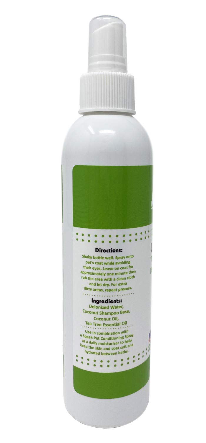 [Australia] - Speak Pet Products Natural Moisturizing Tea Tree Relief Waterless Bath Spray, 8 Ounce Bottle 