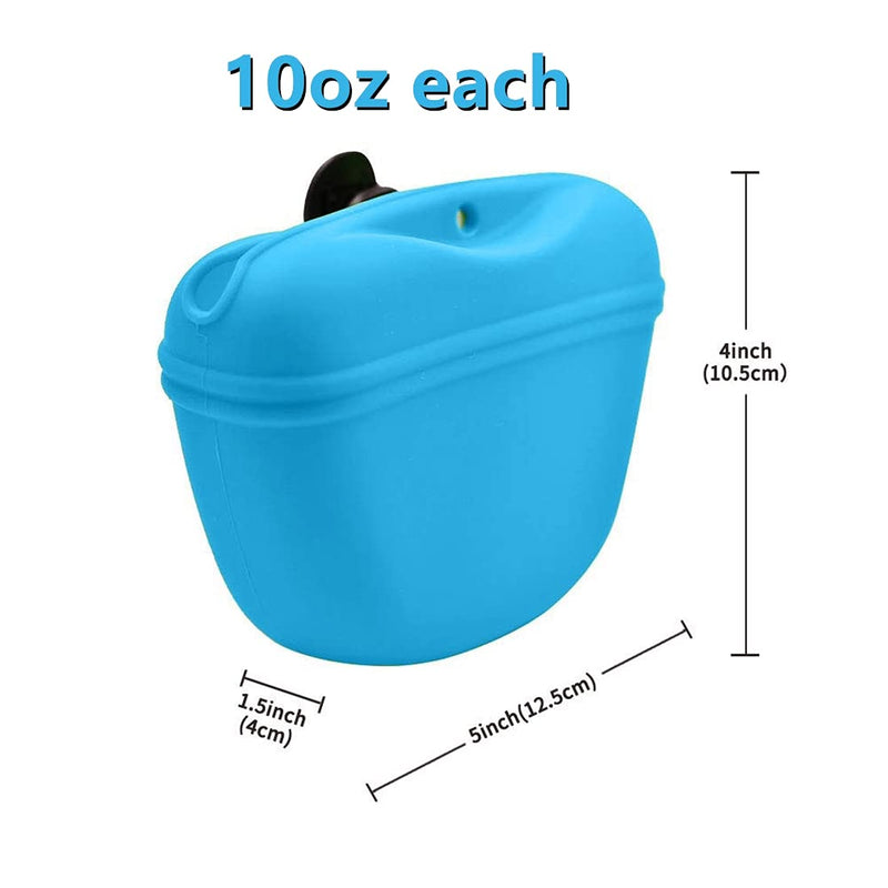 RoyalCare Silicone Dog Treat Pouch-Small Training Bag-Portable Dog Treat Bag for Leash with Magnetic Closure and Waist Clip 10oz X2[US Design Patent] - PawsPlanet Australia