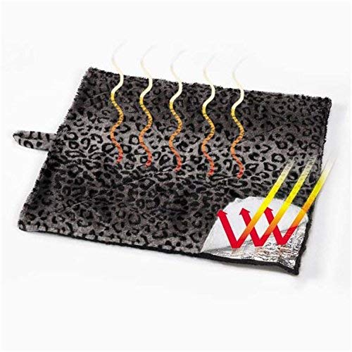 [Australia] - Quality Thermal Cat Mat and Free Cat Toy (Assorted Colors) (1, 2, 3, or 4 Mats) Cozy Self Heating Warming Kitty Kitten Puppy Small Dog Bed, Reversible Washable Pad, No Electricity 1 Mat Gray Leopard 