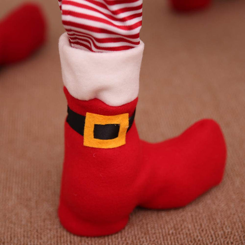 FonteeUS 2pcs Christmas Decoration Chair Leg Covers Santa Pants and Shoes Design Table Chair Leg Covers Santa Claus Striped Novelty Christmas Dinner Table Decoration Xmas Party Decoration Red Shoes - PawsPlanet Australia