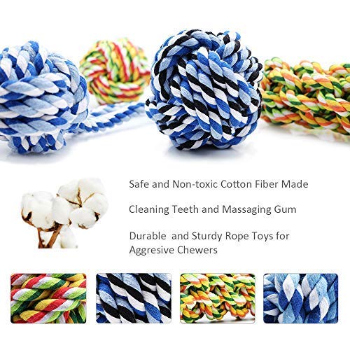 [Australia] - KELIFANG Dog Rope Toys, Dog Chew Toys, Rope Dog Toy, Rope Chew Toys, Durable and Washable Dog Toy Set for Medium Large Dogs (4 Pack) 