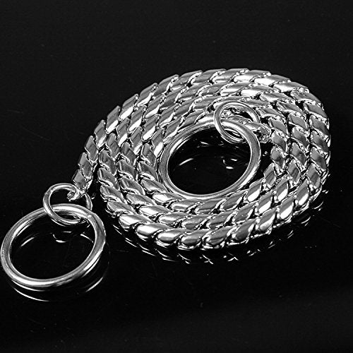 [Australia] - Umysky Dog P Snake Chain Chrome Plated Metal Dog Training Choke/Collar-Fully Guaranteed Against Rust Tarnish or Breakage-Recommended for Professional Training 4mm*50cm(20") Sliver 