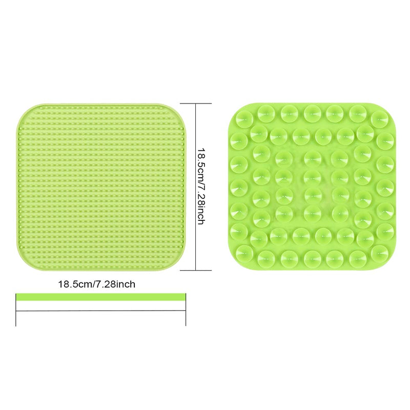 ZHIHAOO Pet Licking Mat for Cats & Dogs, 7.7"x7.7" Silicone Feeding Pads, Lightweight, Durable & Reusable, Slows Down Eating, Lessens Boredom, Great for Cats & Dog(1PCS) (Green) - PawsPlanet Australia