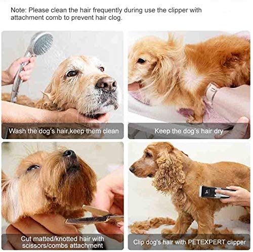 PetExpert Dog Clippers Cordless Dog Grooming Clippers Kit Rechargeable Quiet Pet Hair Clippers Trimmer with 10 Dog Grooming Tools for Dogs, Cats and Other Pets - PawsPlanet Australia