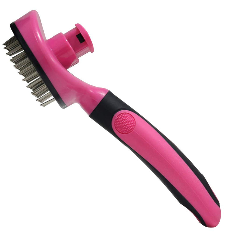 [Australia] - SDY IDUSE Dog Brush for Grooming, Pet Grooming Tool for Cat and Small Medium Dog, Self-Cleaning Pin Brush(Pink) 