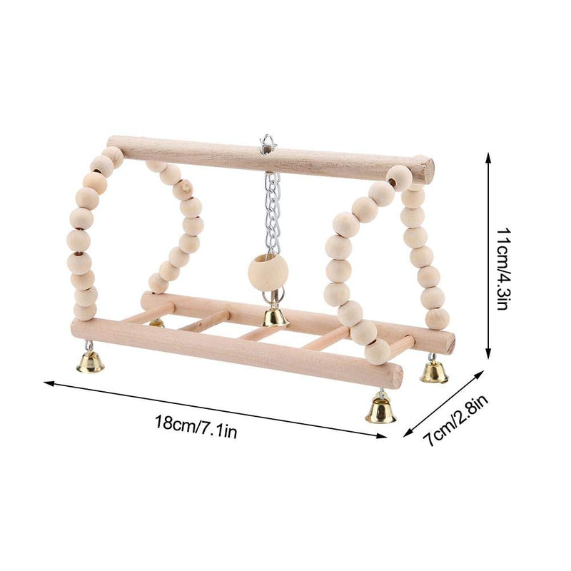 TOPINCN Pet Parrot Ladder Toy Wooden Climbing Swing Ladder Bridge Bird Cage Accessories Decorative Flexible for Birds Hamster Trainning - PawsPlanet Australia