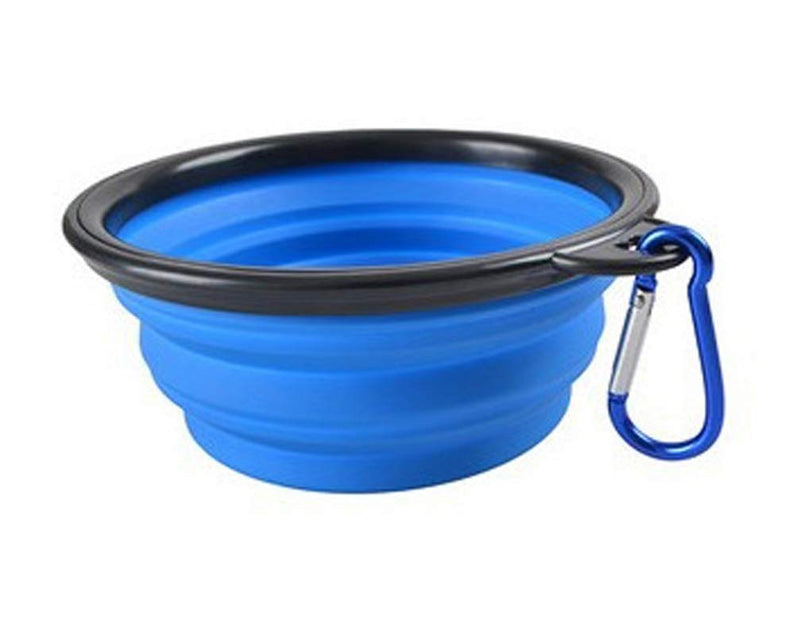 shun yi Collapsible Dog Bowl 2-Pack，Collapsible Travel Food and Water Bowl for Pets,Non-Toxic and Safe Silicone Feeder Bowl，Portable Travel Bowl Blue and Green Free Carabiner - PawsPlanet Australia