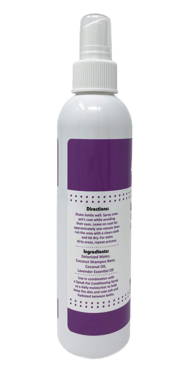 [Australia] - Speak Pet Products Natural Moisturizing Calming Lavender Waterless Bath Spray, 8 Ounce Bottle 