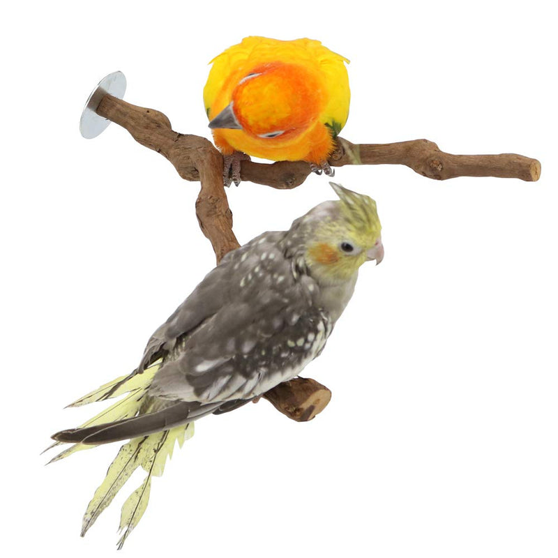 [Australia] - YINGGE Wood Bird Stand Perch, Natural Wild Grape Stick Paw Grinding Standing Climbing Branch Toy Cage Accessories for Small and Medium Parrots Parakeets Cockatiels Lovebirds Sun Conures Caique Y Shape 