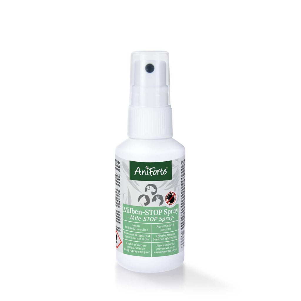 AniForte mite spray for dogs, cats, pets and farm animals 50 ml - anti-mite spray for effective defense against insects, parasites and vermin, mite stop and mite protection against mite infestation - PawsPlanet Australia