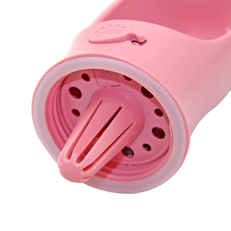 Dog Water Bottle for Walking Portable Pet Travel Water Bottles Dog Water Dispenser Leak Proof Lightweight Puppy Drink Cup BPA Free (550ml/18.6oz, Pink) 550ml/18.6oz - PawsPlanet Australia