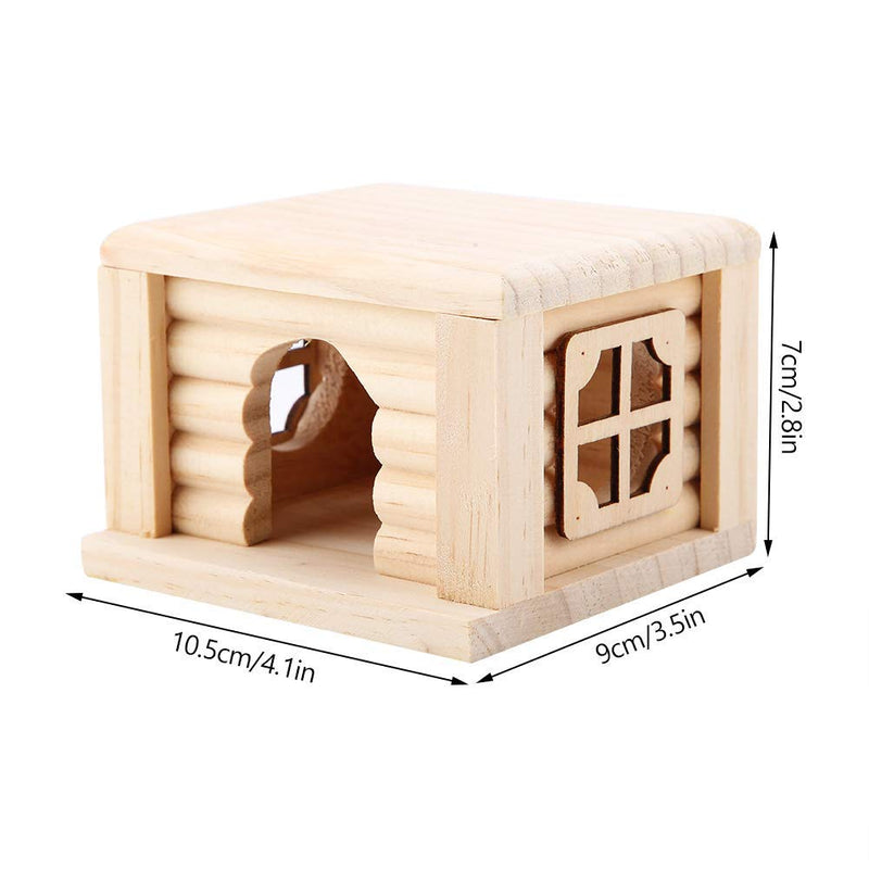 koulate Natural Wooden Hamster Log House, Hamster House Flat Top Cabin Squirrel Cage Small Pet Toy - PawsPlanet Australia