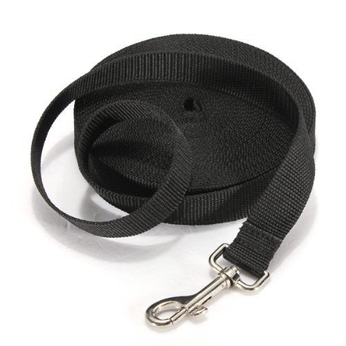 [Australia] - Extra Long Pet Dog Training Leash - 30Ft/40FT/50FT/66FT Dog Obedience Recall Leash Basic Lead Backyard Play Pull Back Rope for Medium and Large Dogs Heavy Duty Nylon Leash 50Ft/15m Black 