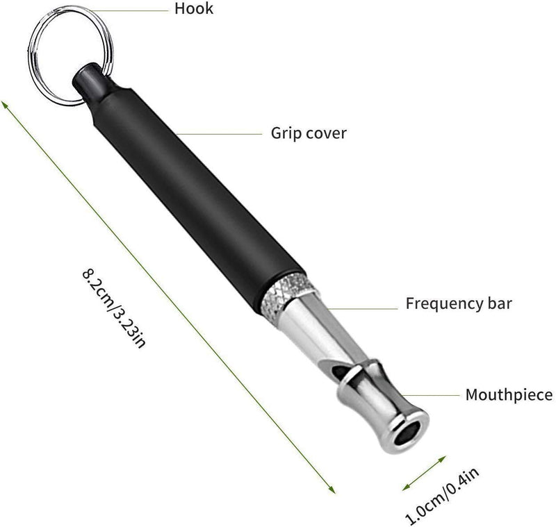 [Australia] - HEHUI Dog Whistle, Dog Whistle to Stop Barking, Adjustable Frequencies Ultrasonic Dog Training Whistle, Long Range Silent Dog Whistle for Recall, 1 Pack Whistle with Free Lanyard Strap Black 