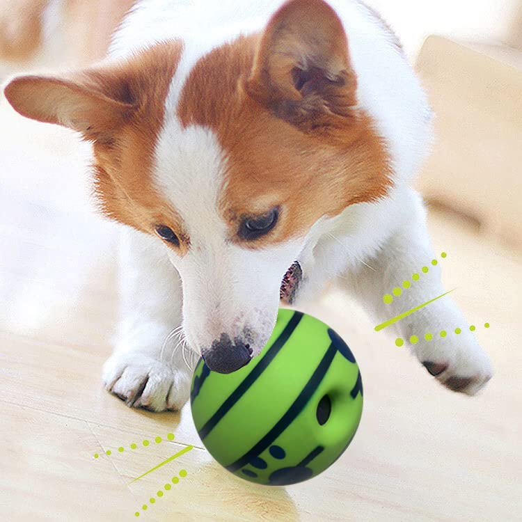 Wobble Giggle Dog Ball,Strange dog toy ball,Hamburger Pet Ball,Training Playing Ball,Interactive Toy for small medium and large dog,The best fun giggle sound dog toy,As Seen On TV(no battery required) 4"Green Pet-balls(1pack) - PawsPlanet Australia