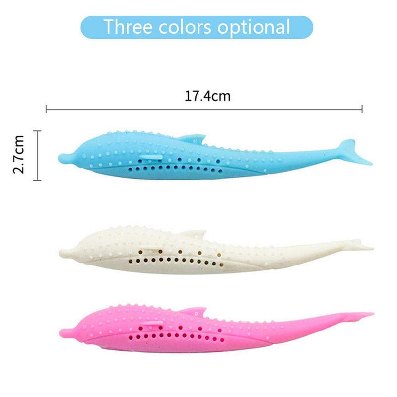 [Australia] - ZHANA Catnip Toys in Fish Shape, Interactive Cat Toothbrush Simulation Fish Silicone Teeth Cleaning and Chew Pet Supplies for Kitten Cat Blue 
