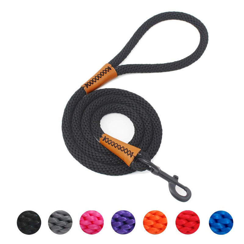 [Australia] - lynxking Braided Dog Rope Pet Leash Dog Traction Rope Leashes Dog Walking Training Lead Medium Large Dogs 4Feet Black 