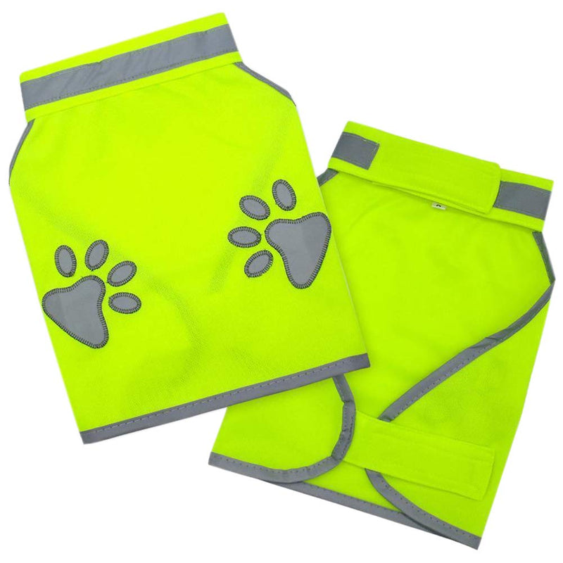 MOVKZACV Dog Safety Yellow Reflective Vest with Leash Hole- High Visibility Pet Clothes Safety Night Dog Vest, Keep Your Dog Visible S - PawsPlanet Australia