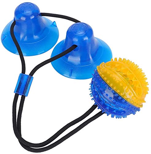YOUTHINK Double Suction Cup Pull Rope Dog Molar Toy Bite‑Resistant Teeth Cleaning Toy for Puppies Teething,Boredom,Tug of War, Slow Feeding, Teeth Cleaning (ROUND) - PawsPlanet Australia