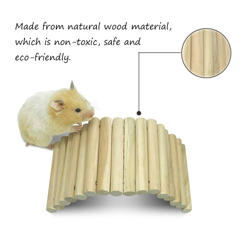 [Australia] - kathson Wooden Ladder Hamster Chew Bridge Toy,Syrian Hamster ramp Forest Hollow Tree Trunk Tunnel Tube Toy for Chinchillas Guinea Pigs Dwarf Mouse Rat mice Small Animal Chew Toy (2Pack) 