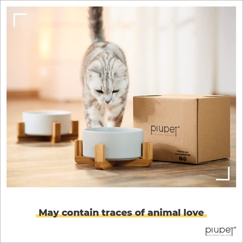 PiuPet® Bowl for Cats and Dogs - 850 ml - Feeding Bowl Cat - Feeding Bowl Dog - Dog Bowl large Dogs (850ml, Grey and White) 850ml - PawsPlanet Australia