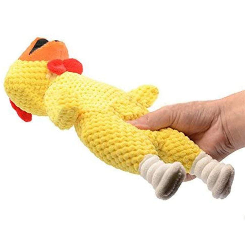 Amasawa Stuffed Dog Toy, Puppy Squeaky Dog Toys, Chicken Shape Plush Toy, Pet Chew Toys, for Large Small Medium Durable Plush Squeaker Dog Toys Yellow - PawsPlanet Australia