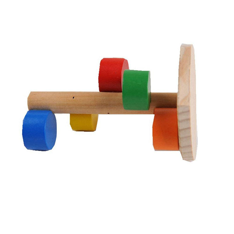 [Australia] - Hamster Colorful Wooden Climbing Ladder, Small Pet Training Ladder with Base for Dwarf Chinchilla Guinea Pig Gerbil Rodents and other Small Animals, Parrot Climbing Standing and Cage Accessories 