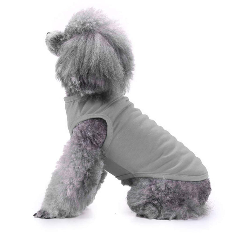 [Australia] - Chol&Vivi Dog Shirts Blank Clothes, 2pcs Dog T-Shirts Apparel Fit Fot Small Extra Small Medium Large Extra Large Dog Cat, Cotton Shirts Soft and Breathable M(Back Length 12") Black And Grey 