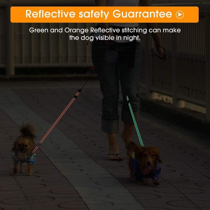 Double leash dog leash, retractable dog leash double leash for two dogs dog leash 2 dogs double leash for dogs no tangle reflective dog leash up to 40kg retractable dog leash - PawsPlanet Australia