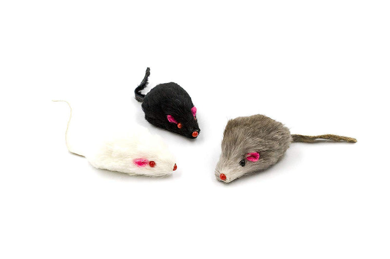 AXEL PETS 20 Furry Mice with Catnip and Rattle Sound Made of Real Rabbit Fur Interactive Catch Play Mouse Toy for Cat, Pack of 20 Mice - PawsPlanet Australia