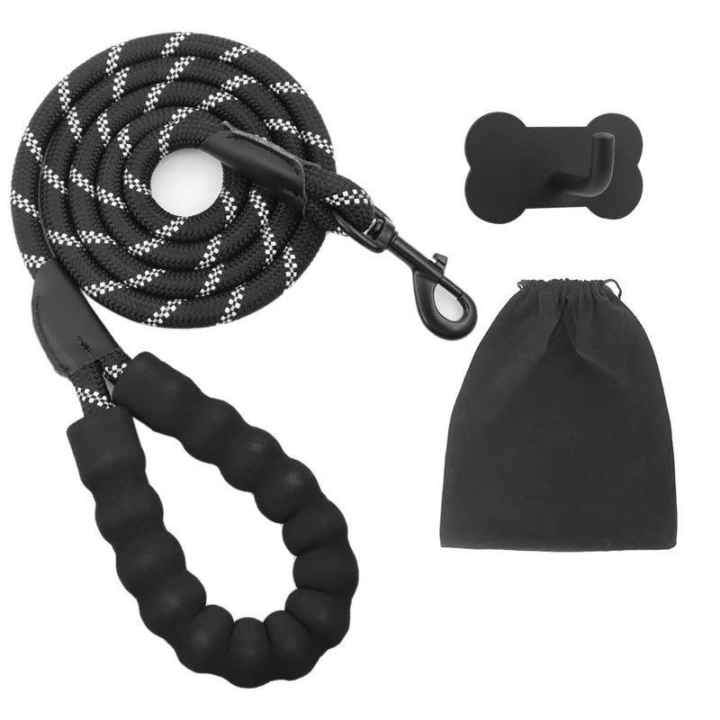 Rttochfy Dog Leash with Padded Handle, 5FT Leather Cover & Organizer, Heavy Duty Reflective Leash for Small Medium Large Dogs, Puppy Leash for Outside Walking & Running (1/2'' x 5 FT, Purple) L (1/2'' x 5 FT) - PawsPlanet Australia