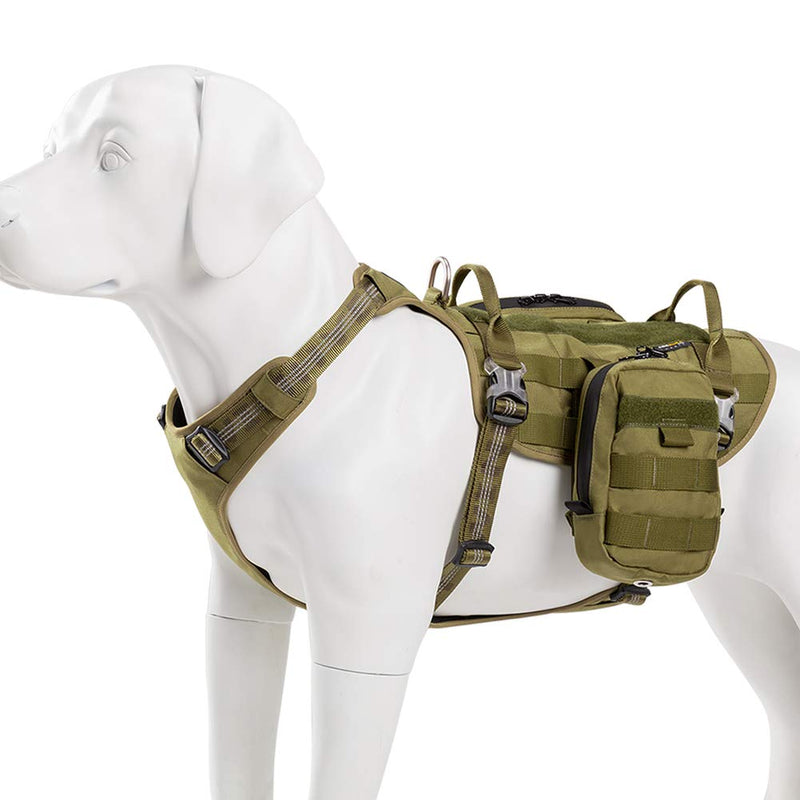 [Australia] - Chai's Choice Rover Scout High Performance Tactical Training Military Backpack - Service Dog Harness with Dupont Cordura Waterproof Fabric. Medium to Large Dogs.Please Use Sizing Chart at Left X-Large Army Green 