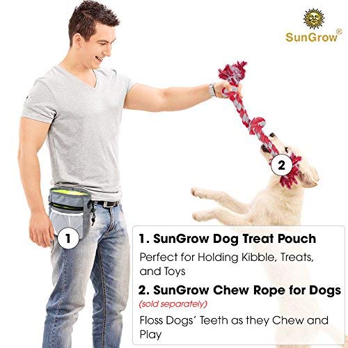 SunGrow Dog Treat Training Pouch, All-In-One Lightweight Training Bag for Treats, Kibbles, Toys & Accessories, Multi-wear & Weather-Proof, 1 pc - PawsPlanet Australia