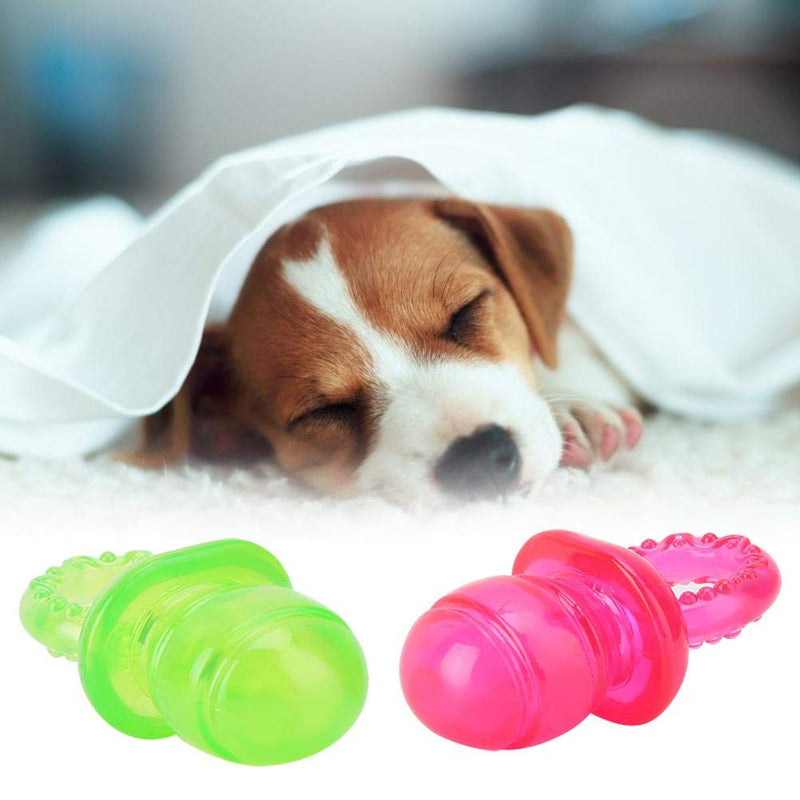 Dog Pacifiers, 2Pcs Natural Rubber Clean Teeth Tools Molar Chewing Training Toys for Pet Puppy Dogs (Red+Green) - PawsPlanet Australia