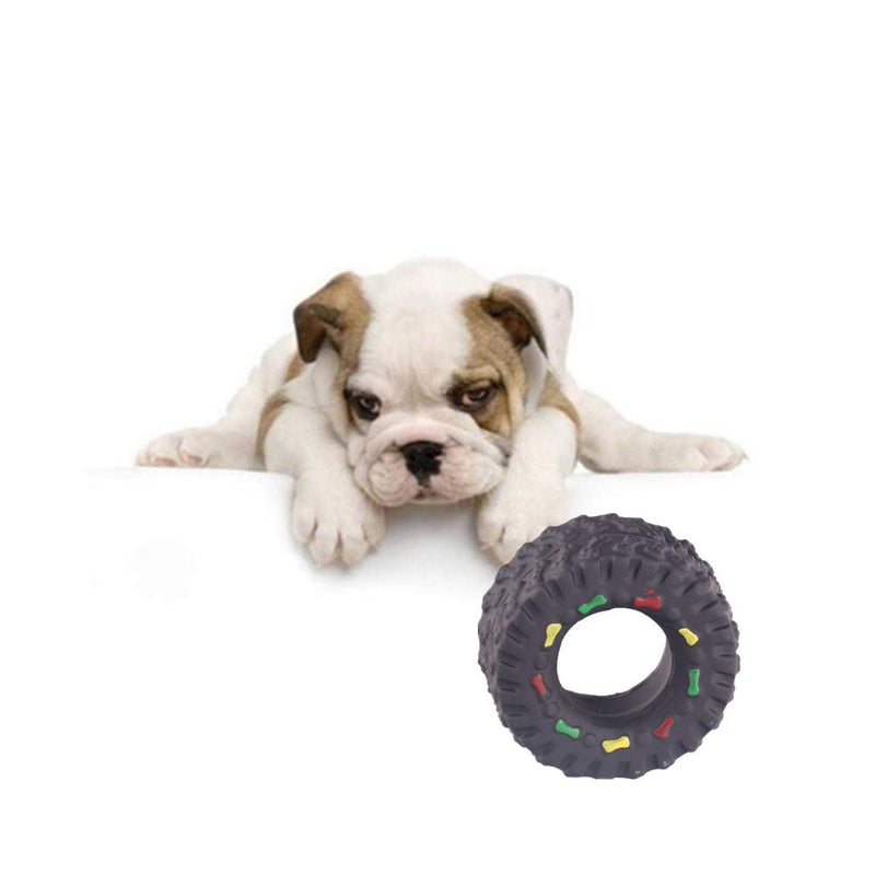 2 Pcs Rubber Pet Chew Toy Sounding Tires Decompression Toy for Small Dog Molar - PawsPlanet Australia