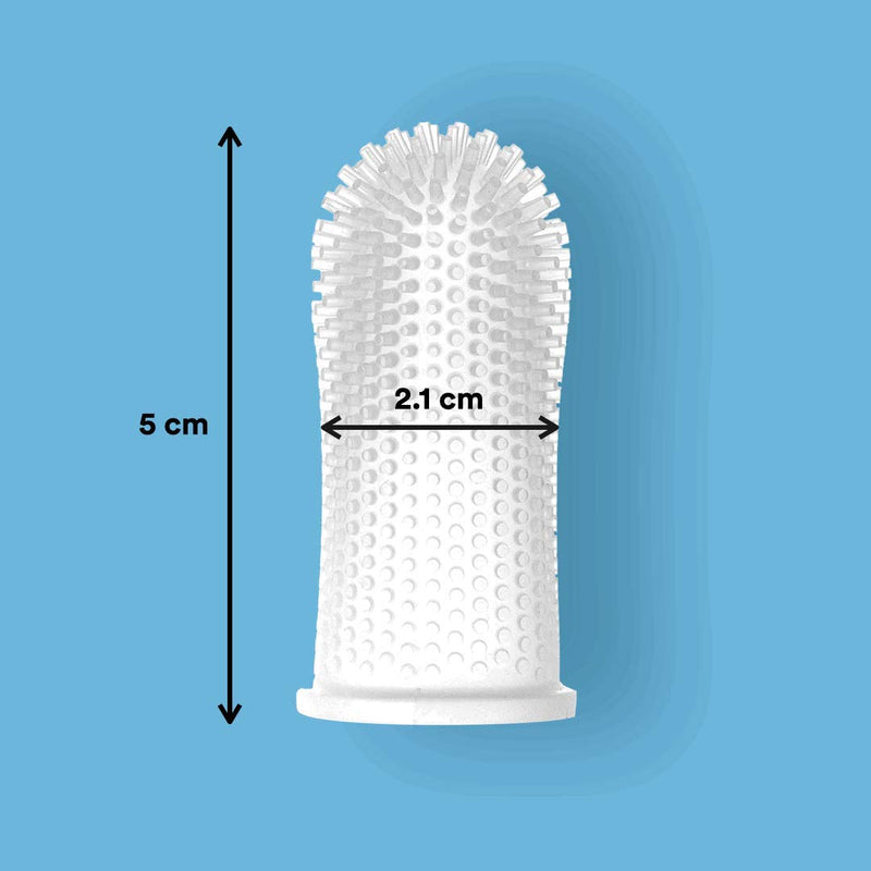 toofers 360º Dog Fingerbrush Toothbrush - Ergonomic Design - Full Surround Bristles for Easy Cleaning - Set of 2, Clear (Formerly "Barkley's") - PawsPlanet Australia