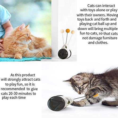 Interactive Cat Toys, Balanced Cat Toy Cat Chasing Toy Kitten Swing Toy 360 Degree Self Rotating Ball Pet Toy with Catnip, Cat Wand Chaser Trainning Toys for Kitten/Cats - PawsPlanet Australia